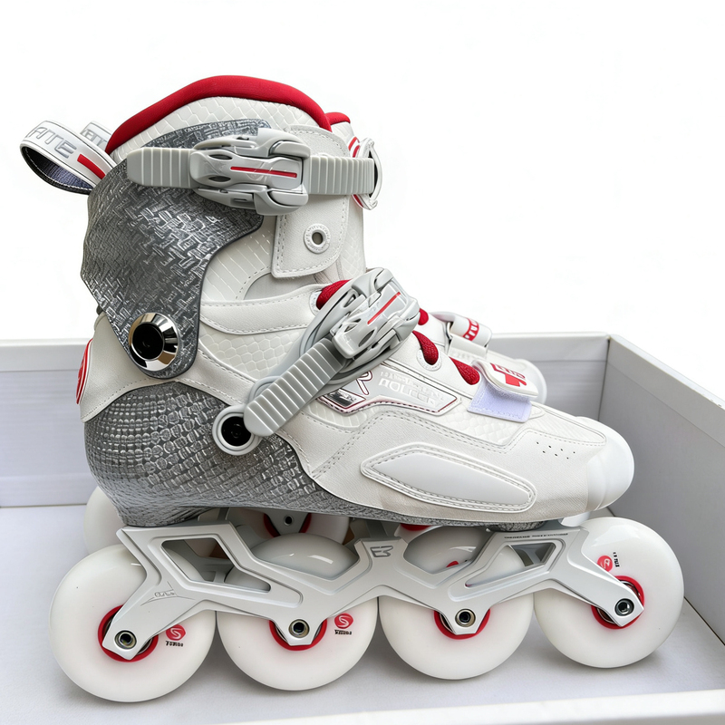Fr-White Phosphorus Roller Skates High-End Carbon Fiber Roller Skates Freestyle Skates Internet Celebrity Style Adult and Children's Figure Skates