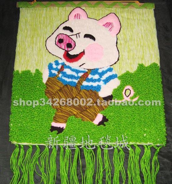 Xinjiang landscape handicraft art tapestry Zodiac pig bedroom wall tapestry wall hanging mural Zodiac hanging painting