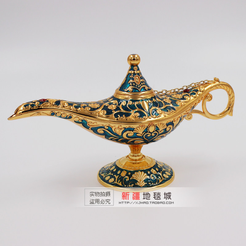 Russian tin bronze system Aladdin wish love god light Mediterranean retro swing piece Birthday Gift gift