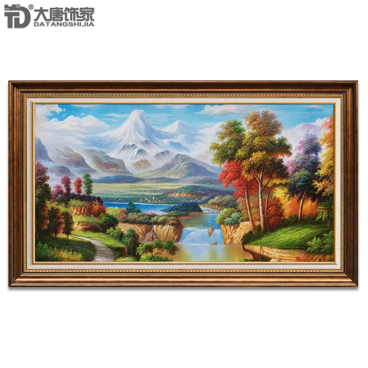 Eurostyle Living Room Decoration Painting Classical Scenery Oil Painting Villa Hotel Lobby Hung Painting Pure Hand Painted Feng Shui Painting N24