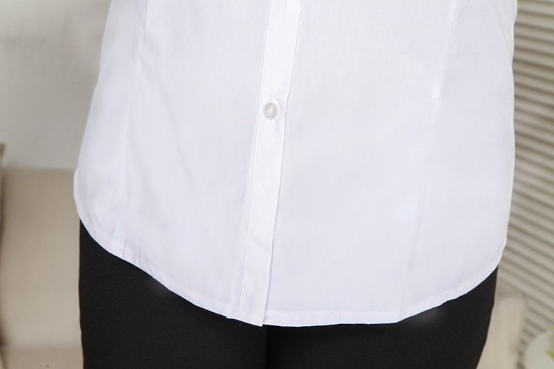 大码内搭 超大码女衬衫200斤胖mm职业女衬衫长袖舒适免烫不缩水翻领v领 Other