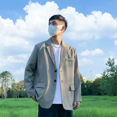 Thousand birds casual suit men Korean trend loose large size dk uniform coat spring and autumn Ruffian handsome small suit jacket