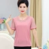 Các bà mẹ trung niên và già mặc áo phông ngắn tay thời trang cho phụ nữ trung niên mùa hè đầm rộng kích thước nhỏ 40 phụ nữ - Quần áo của mẹ