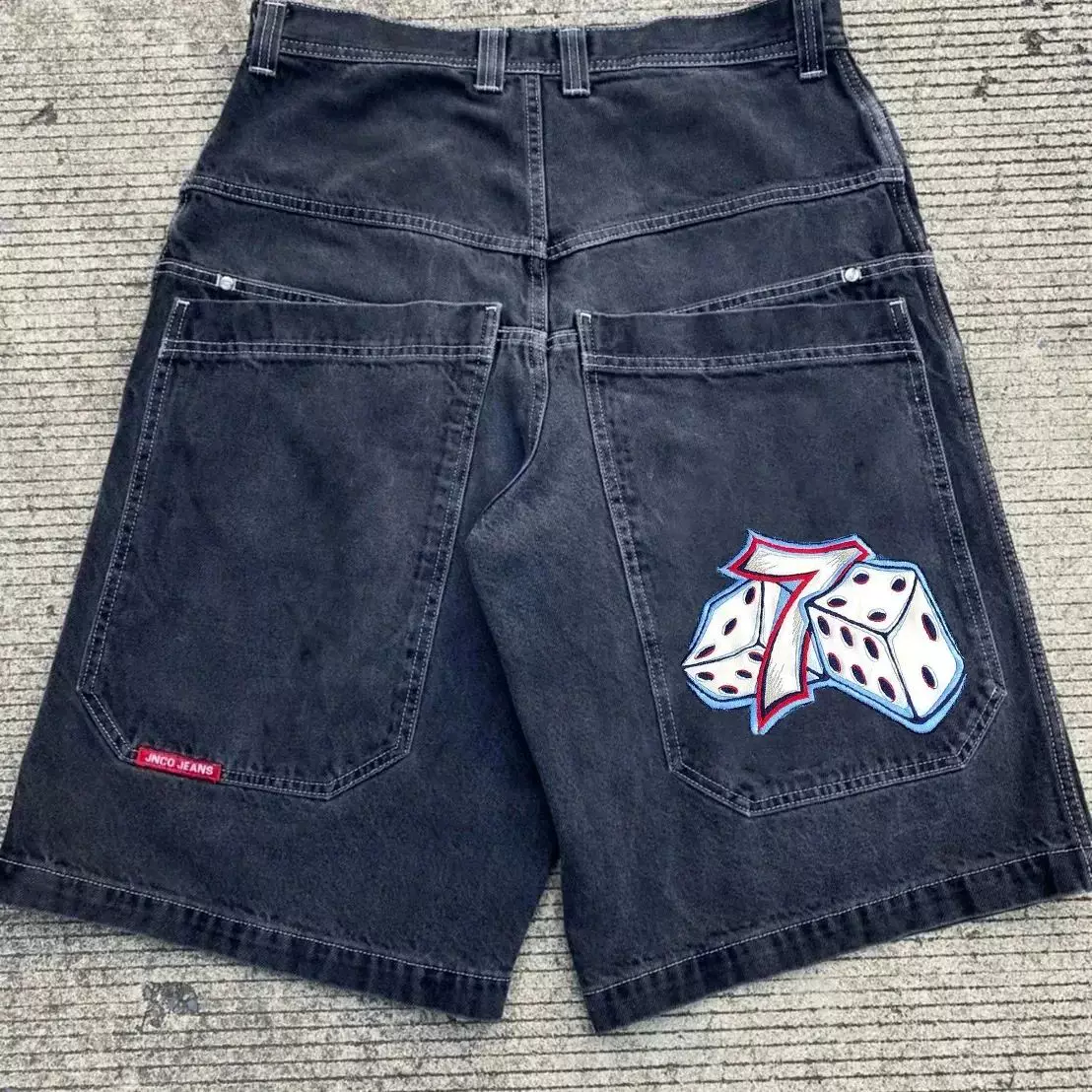 JNCO SHORTS Y2K ХАРАДЖУКУ Хип-хоп Lucky Dice граффити принт