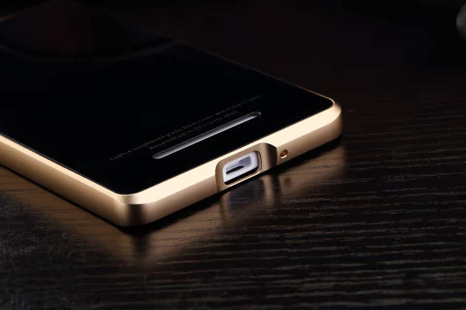 Luphie Aircraft Aluminum Metal Frame 9H Tempered Glass Back Cover Case for Xiaomi Mi 4C