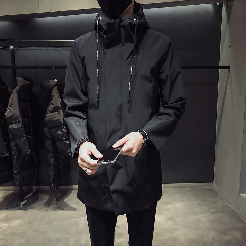 Jacket men's medium long version of wind clothes fatter Overweight Yard spring jacket Youth Thickened Blouse Trend Warm Vest