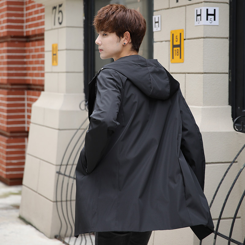 Jacket man 2019 new fall medium long version of the wind coat big size trend handsome art jacket youth Korean version blouse