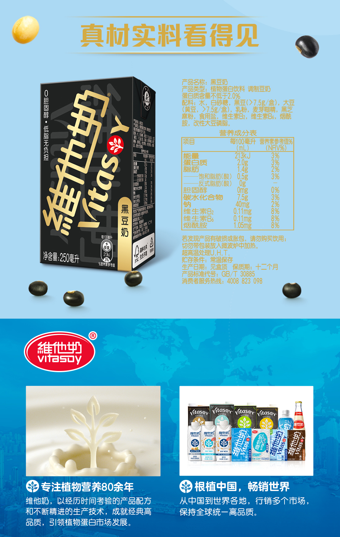 itasoy维他奶黑豆奶 250ml*24盒 图7