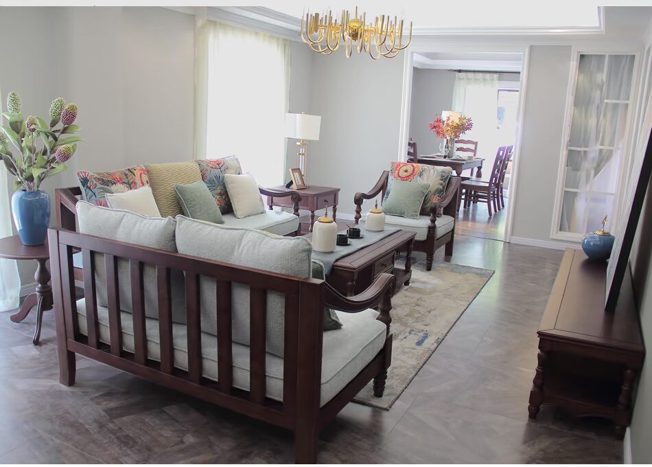 Nhỏ kết hợp vải gỗ nước Mỹ sofa nhỏ căn hộ 123 Jianmei phong cách nội thất ba nỗi nhớ retro - Ghế sô pha ghế sofa giá rẻ dưới 2 triệu