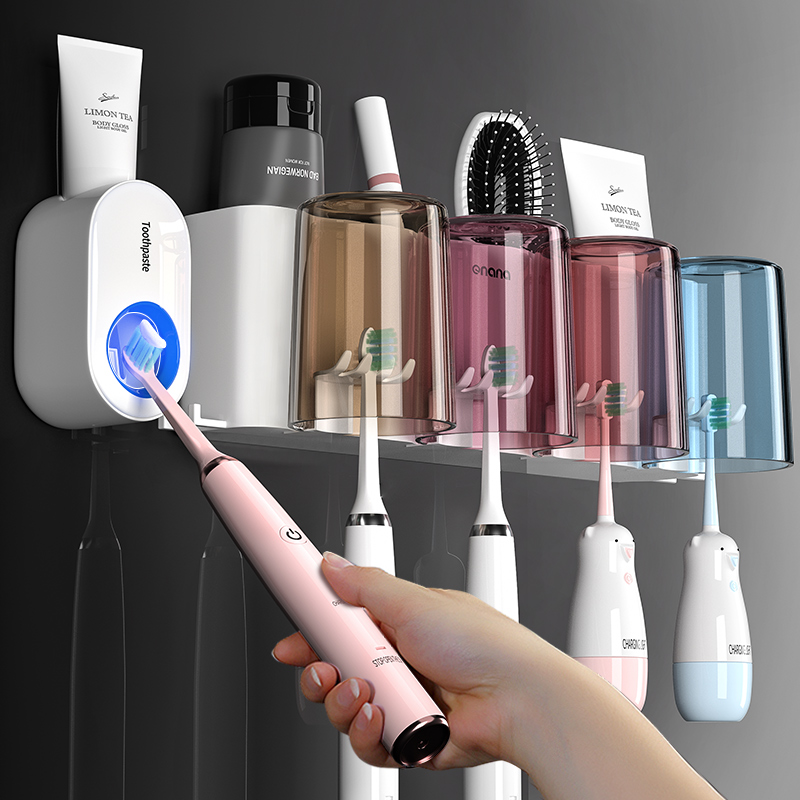 Electric toothbrush rack hanging wall-style dressing room gargling cup tooth-shaped tooth-cylinder-free brushing brushing cup wall-hanging suit