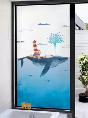 Household powder room window electrostatic frosted shading decorative glass film Bathroom sliding door translucent opaque sticker
