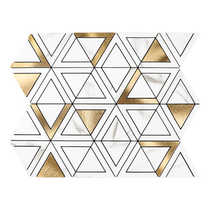 White waterjet stone pattern triangular metal mosaic wall sticker self-adhesive aluminum-plastic panel TV background wall decoration sticker