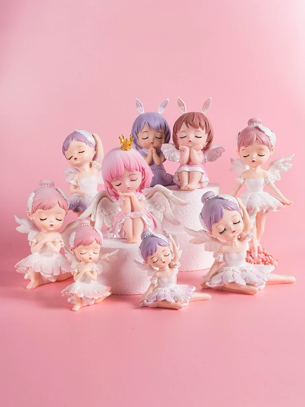 Mixueer Annie Baby Cake Розовая принцесса кукла ангел корона девочка украшение на день рождения Лицо
