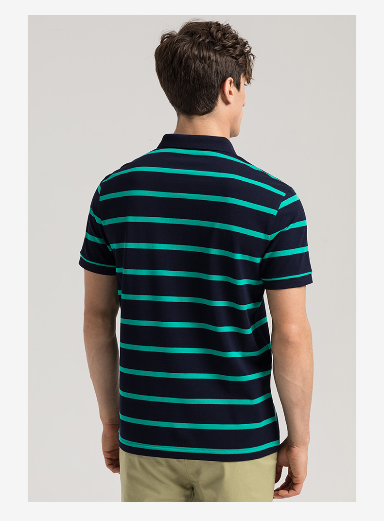 GYgoldlion / GY quần áo polo nam ngắn tay thủy triều cotton mới sọc áo thun aso polo