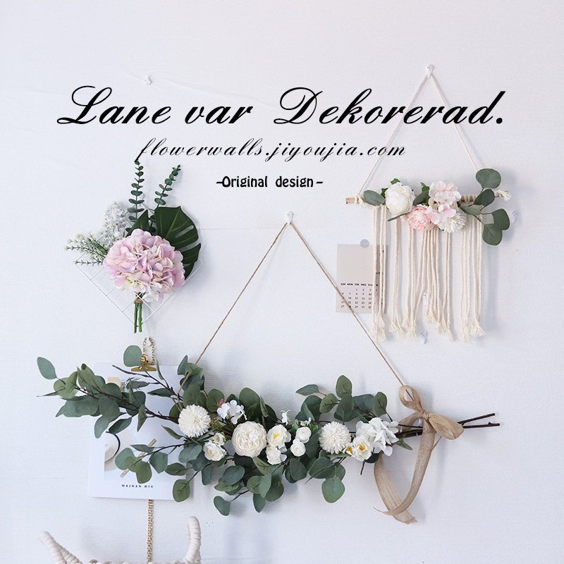 Nordic simple simulation flower lintel flower Eucalyptus leaf fake flower bedroom wedding floral wall decoration wall flower