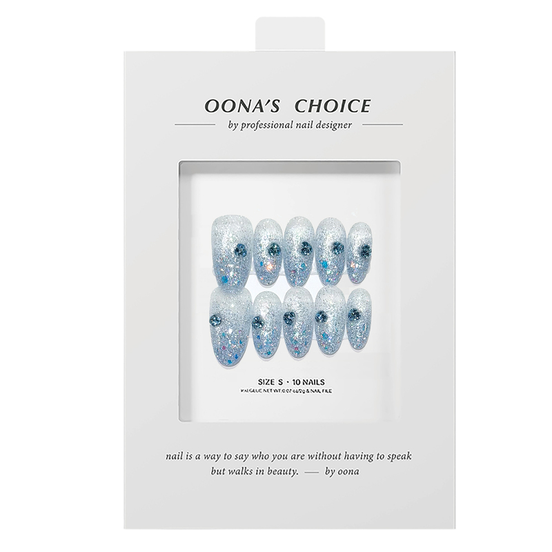 【Anlan】All-Hua Diamond Summer Ice-Translucent Fingertip Sparkling Blue Cat Eye Cool Sensation Almond Nail Art Wearable Nails 【Anlan】All-Hua Diamond Summer Ice-Translucent Fingertip Sparkling Blue Cat Eye Cool Sensation Almond Nail Art Wearable Nails