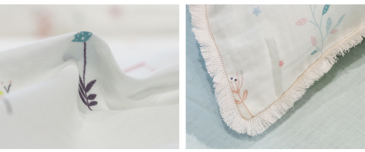 德 cotton Bông nguyên chất hai lớp vỏ gối lưới màu đỏ em bé lớp bông trần ngủ gạc gối đơn đặt một cặp - Gối trường hợp gối kim đan