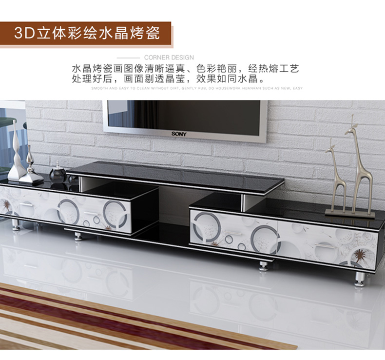 căn hộ nhỏ kính cường lực bàn cà phê tủ TV kết hợp gói đơn giản hiện đại tủ TV phòng khách nhỏ gọn để tủ - Buồng tu ao dep