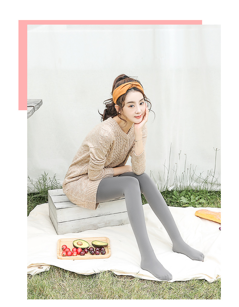 Quần legging nam ở Nam Cực vớ màu da thịt và quần nhung dày của phụ nữ mùa thu và mùa đông vớ màu nude cảm giác chân sáng tất cao cổ nữ