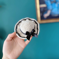 Beautiful straw hat Weilai nomi hat bow ornament robot hand-woven headdress summer sunscreen