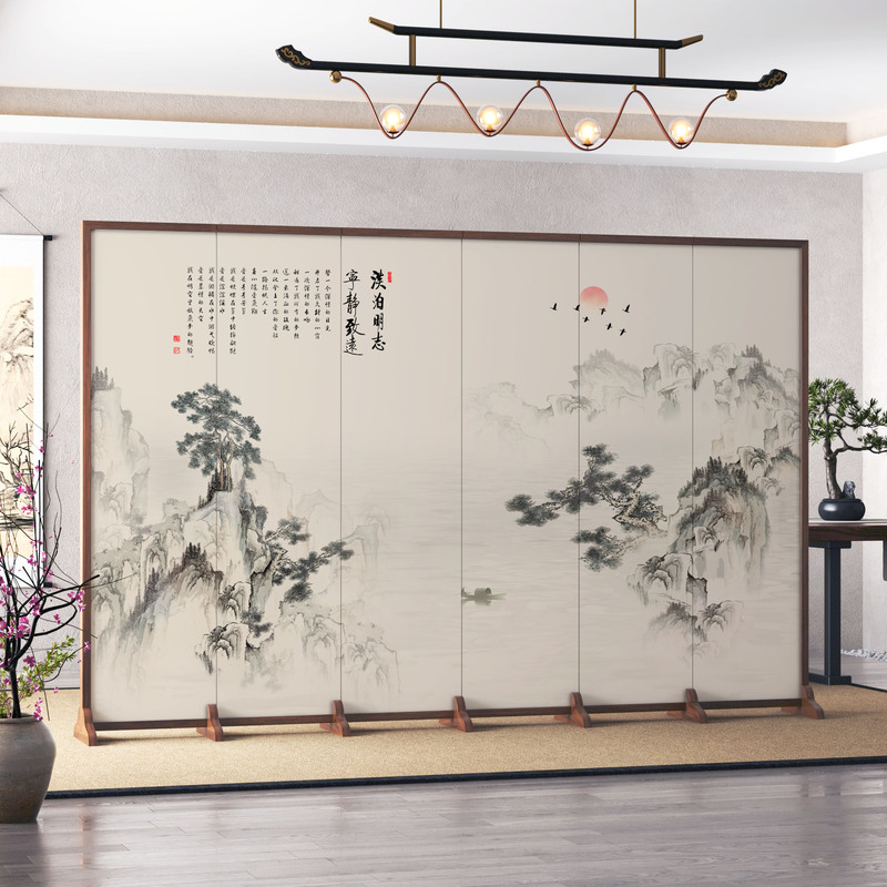 New Chinese-Style Folding Screen for Hotel Tea Rooms, Blocking Entryways, Home Movable Partitions, Background Walls, Office Folding Screens