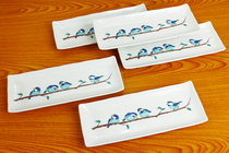 Japanese imported plate Jiugu burning long plate and wind sushi plate Japanese tableware plate fruit plate snack plate
