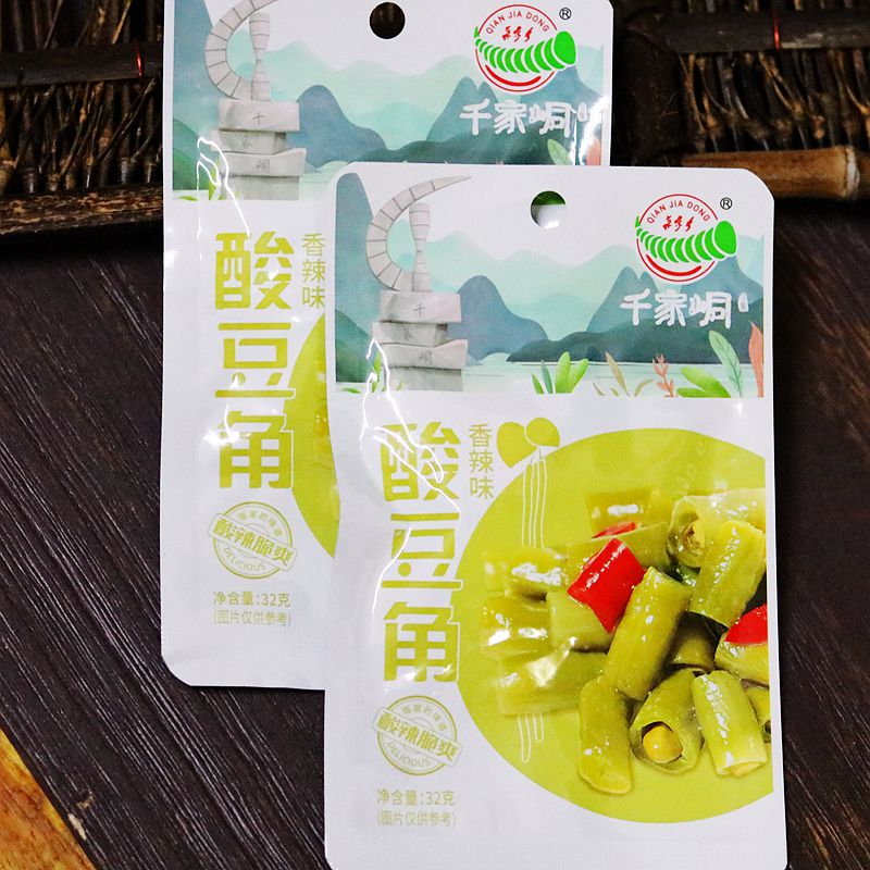 Hunan Qianjia Acid Sour Cowpea Sour Bean Sour Bean Corner Down Meal 32g 30 Bag RMB27