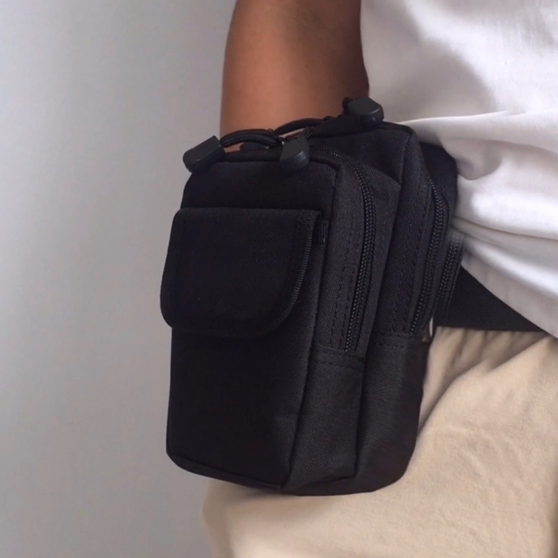 New Style Waist Bag for Men, Multifunctional Phone Bag, Construction Site Phone Pouch, Large Capacity Belt-Worn Waist Bag, Vertical Document and Cigarette Pouch