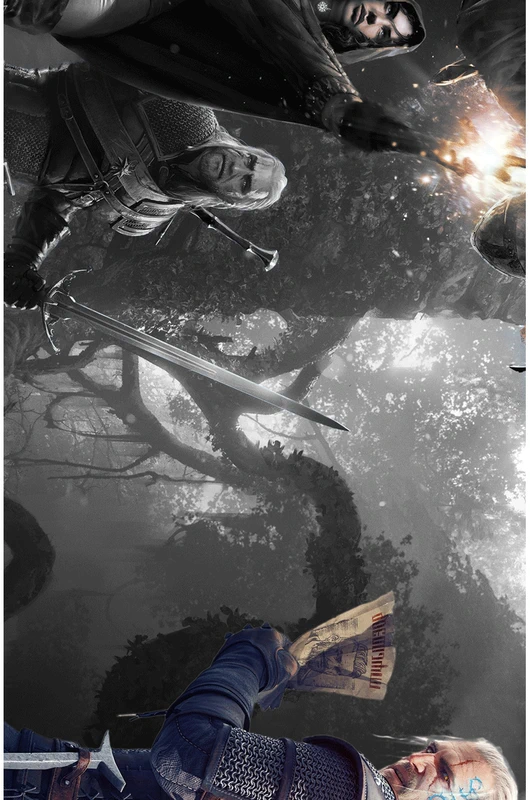 Wizard 3 điên săn lùng xung quanh poster trò chơi Gerotti Shiri bộ sưu tập tranh tường in trên poster vải dài DIY - Game Nhân vật liên quan
