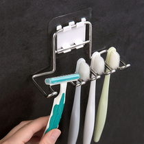 Day-style minimalist toothbrush holder free of punch washing desk wall-mounted shaver shelf bathroom suction wall-type toothbrush holder