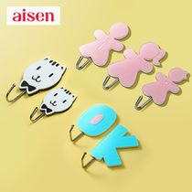 Japan AISEN CREATIVE HOOK Decorative Wall Shelve Store Doorway Key Door Post-Stick Strong Load Bearing