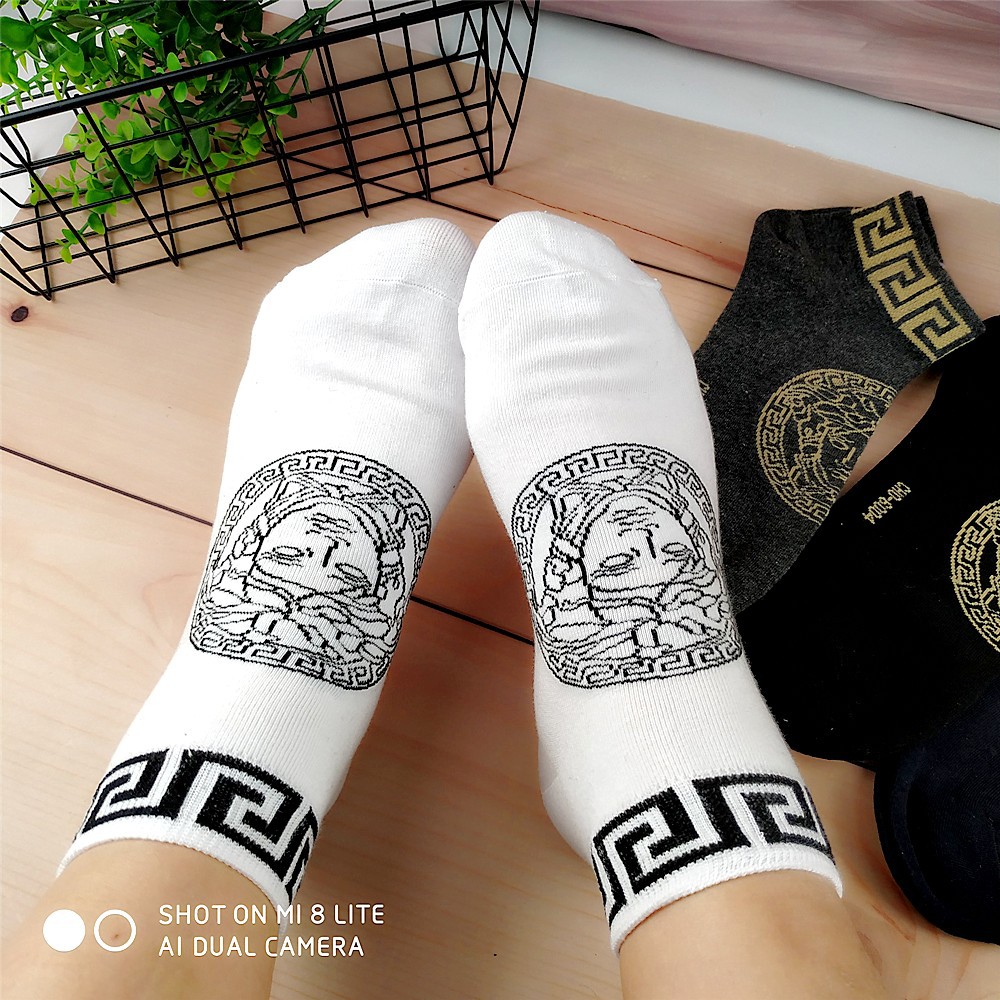 2022 New Pure Cotton Boat Socks South Korea Street Trends Ins National Wind Men's Mid-Cylinder Casual Deodorant Sucking Sweat Socks-Taobao