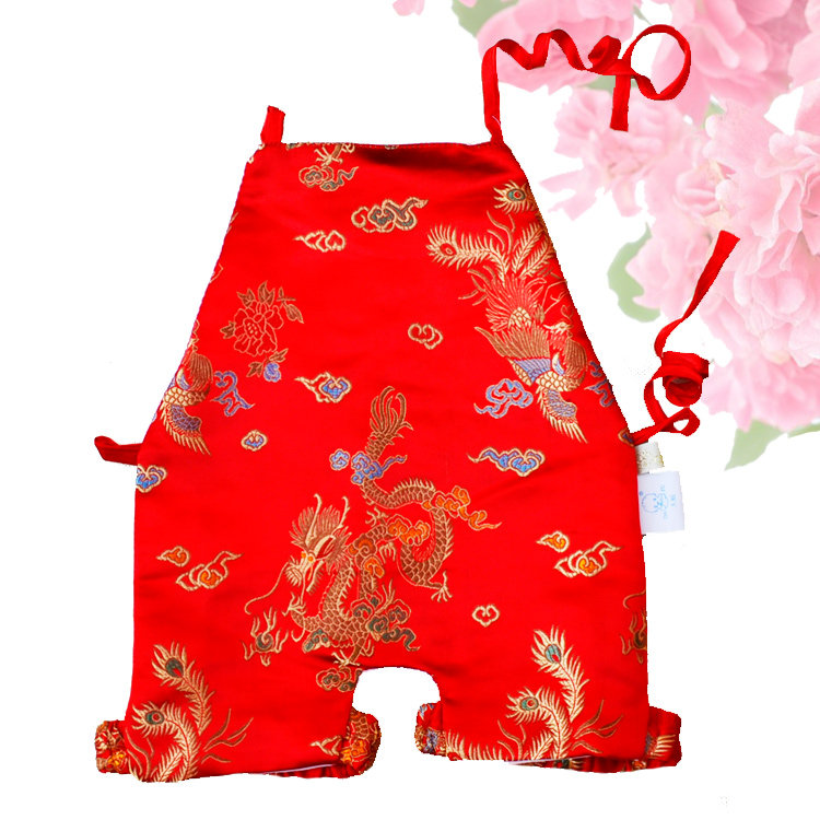 Baby's belly pocket with foot and belly pocket Dragon Feng Fu newborn baby small pocket silk lining pure cotton 0-1 years old