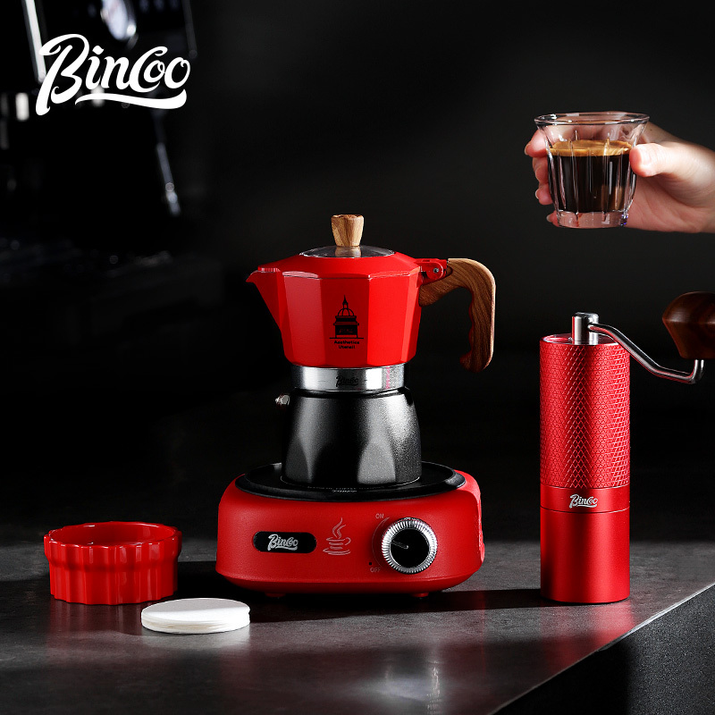 Bincoo Double-Valve Moka Pot Electric Stove Coffee Maker Household Small Hand-Cranked Espresso Machine Outdoor Set Bincoo Double-Valve Moka Pot Electric Stove Coffee Maker Household Small Hand-Cranked Espresso Machine Outdoor Set