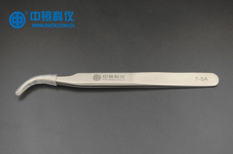中镜科仪实验室生物解剖专用国产经济型不锈钢弯头镊子