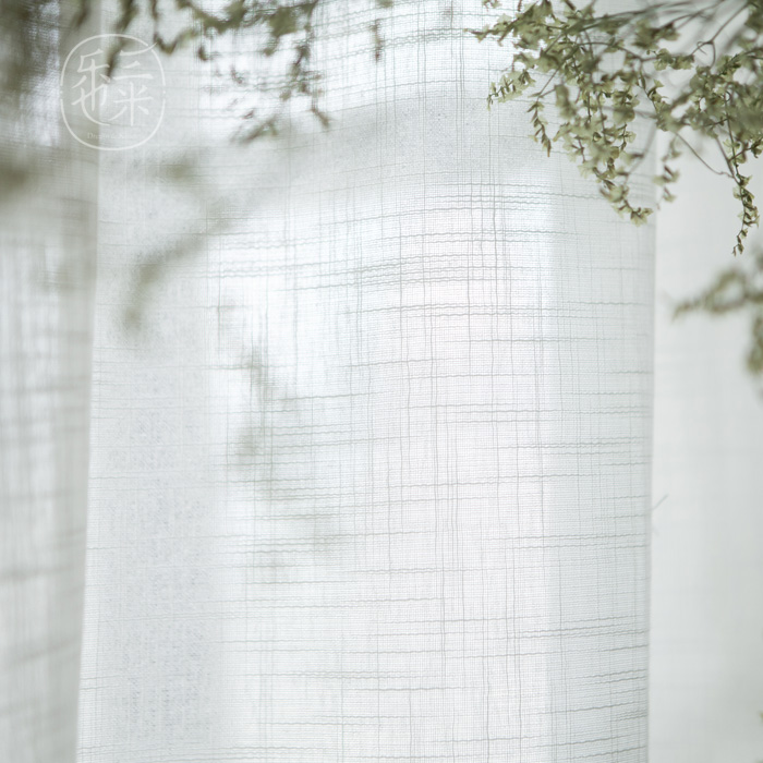 High-end Pure Color Window Yarn Fabric White Yellow Green Blue Grey Multicoloured Living Room Bedroom Book House American Imitation Flax Yarn Curtain