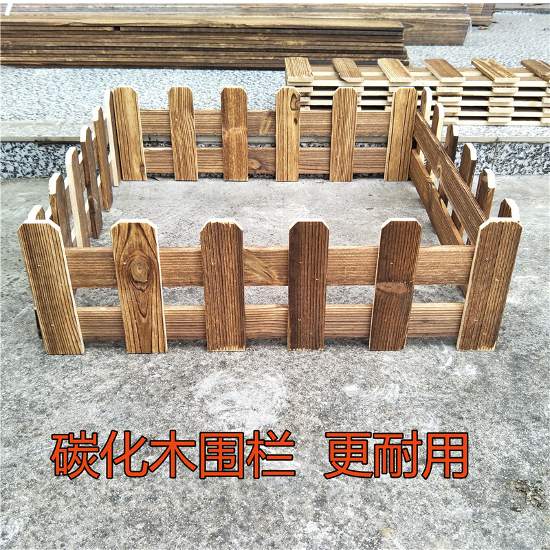 Indoor solid wood fence White wood fence carbonized wood fence Anti-corrosion wood fence Decorative fence Balcony white fence
