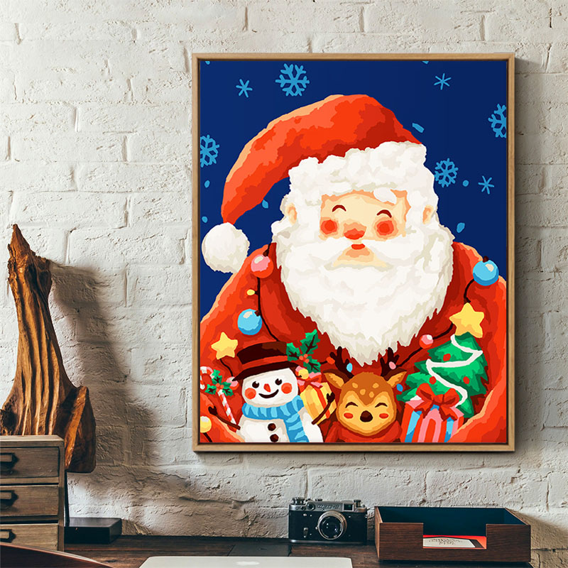 Self-oil self-painting digital oil painting Diy hand filled color cured oil color painting hand-painted filling painted with Christmas present