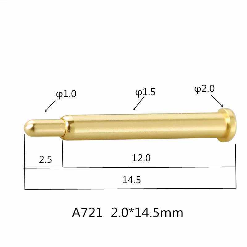 A721 Custom pogopin probe telescopic spring thimble bronze small black clamp charging needle gold-plated current pin