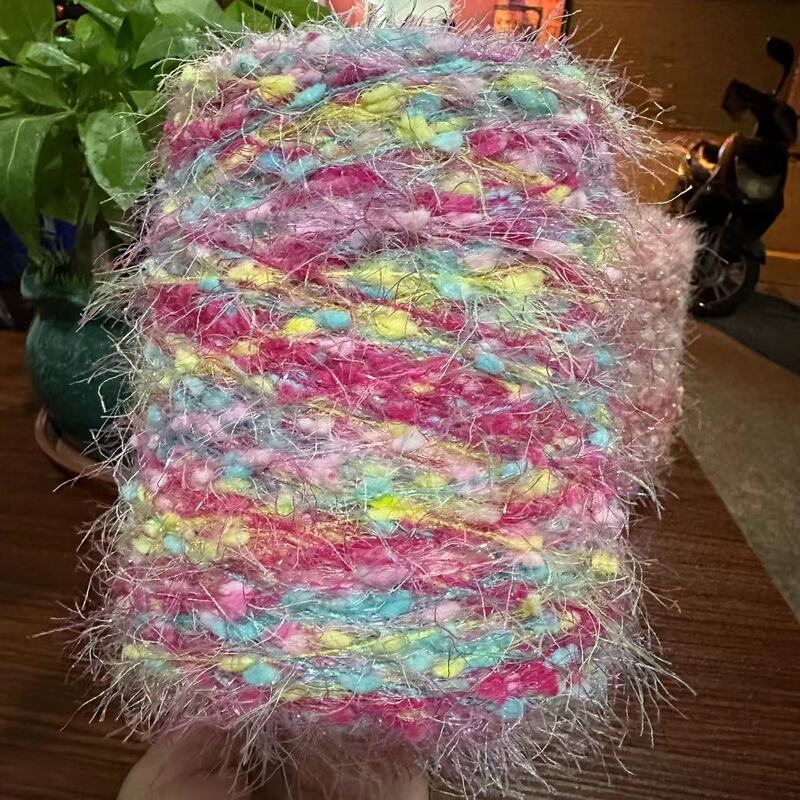 Segmented Glitter Feather Beanie Yarn Soft Scarf Shawl Sweater