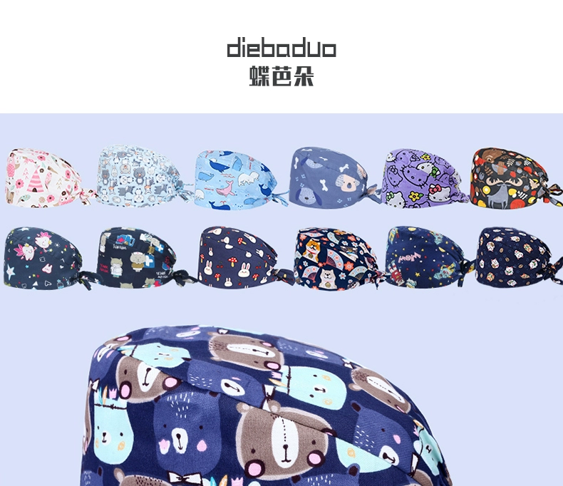 trùm tóc y tế Mũ phẫu thuật hình bướm dành cho nữ cotton nguyên chất in hình phòng mổ làm việc mũ răng miệng phòng khám nha khoa mũ họa tiết hoạt hình nón y tế mũ trùm đầu y tế mua ở đầu