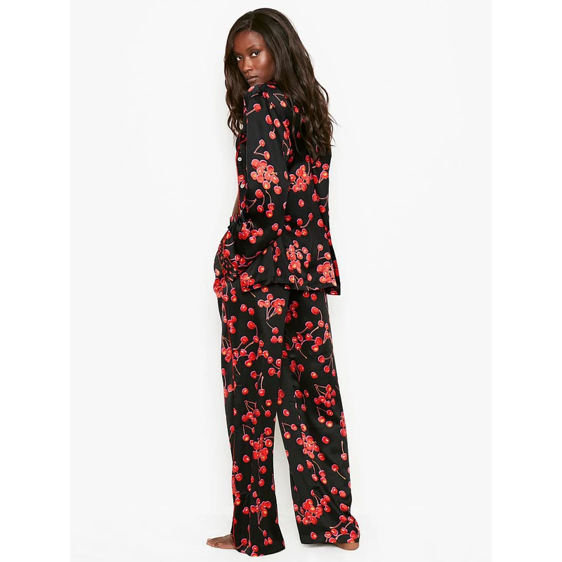 Silky long spring pijama, autumn set, oversize