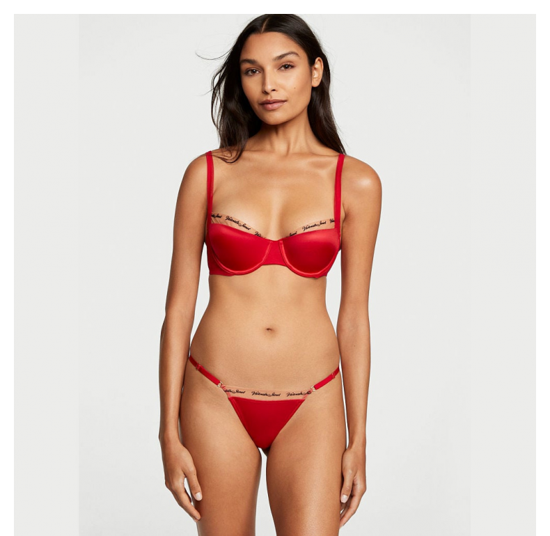 Стринги Женские 维多利亚的秘密 性感低腰徽标刺绣可调节丁字裤 Victoria's secret