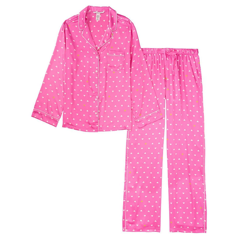 Silky long spring pijama, autumn set, oversize