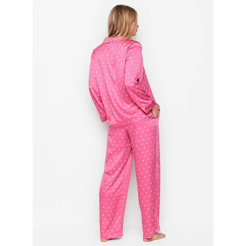 Silky long spring pijama, autumn set, oversize