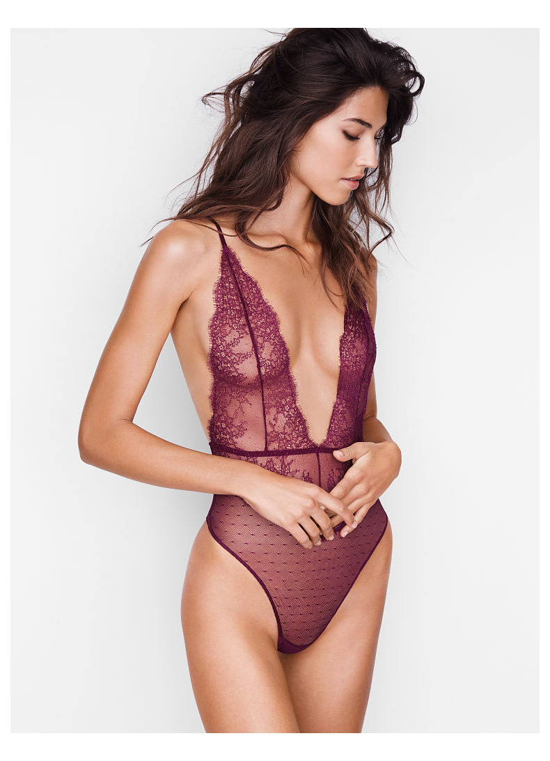 Victoria's Secret Chantilly Ren Sexy Sâu V Xiêm Đồ Lót VS 11113592