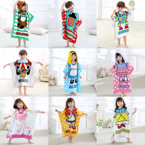 Fashion cartoon children's pure cotton bath towels are soft and super water-absorbing boys and girls baby boys with hat cloak bathrobes