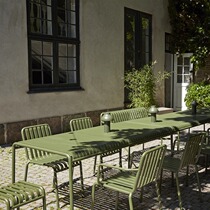 Outdoor Table Courtyard Garden Open Air Casual Outside Pendulum Iron Art Strip Table Waterproof Sunscreen Outdoor Dining Table And Chairs Combination