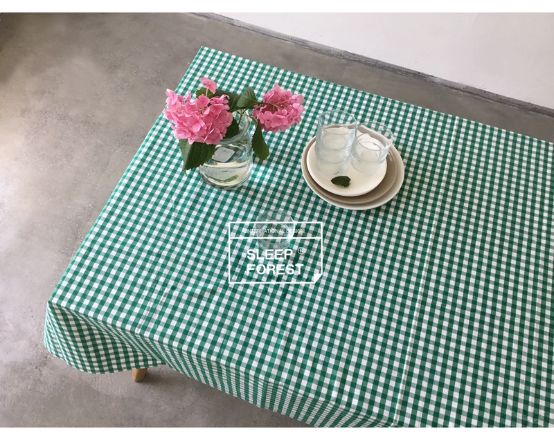 Đơn giản kẻ sọc cotton lanh khăn trải bàn dệt vải Khăn trải bàn vải khăn trải bàn tròn khăn trải bàn dài bàn cà phê mat vải