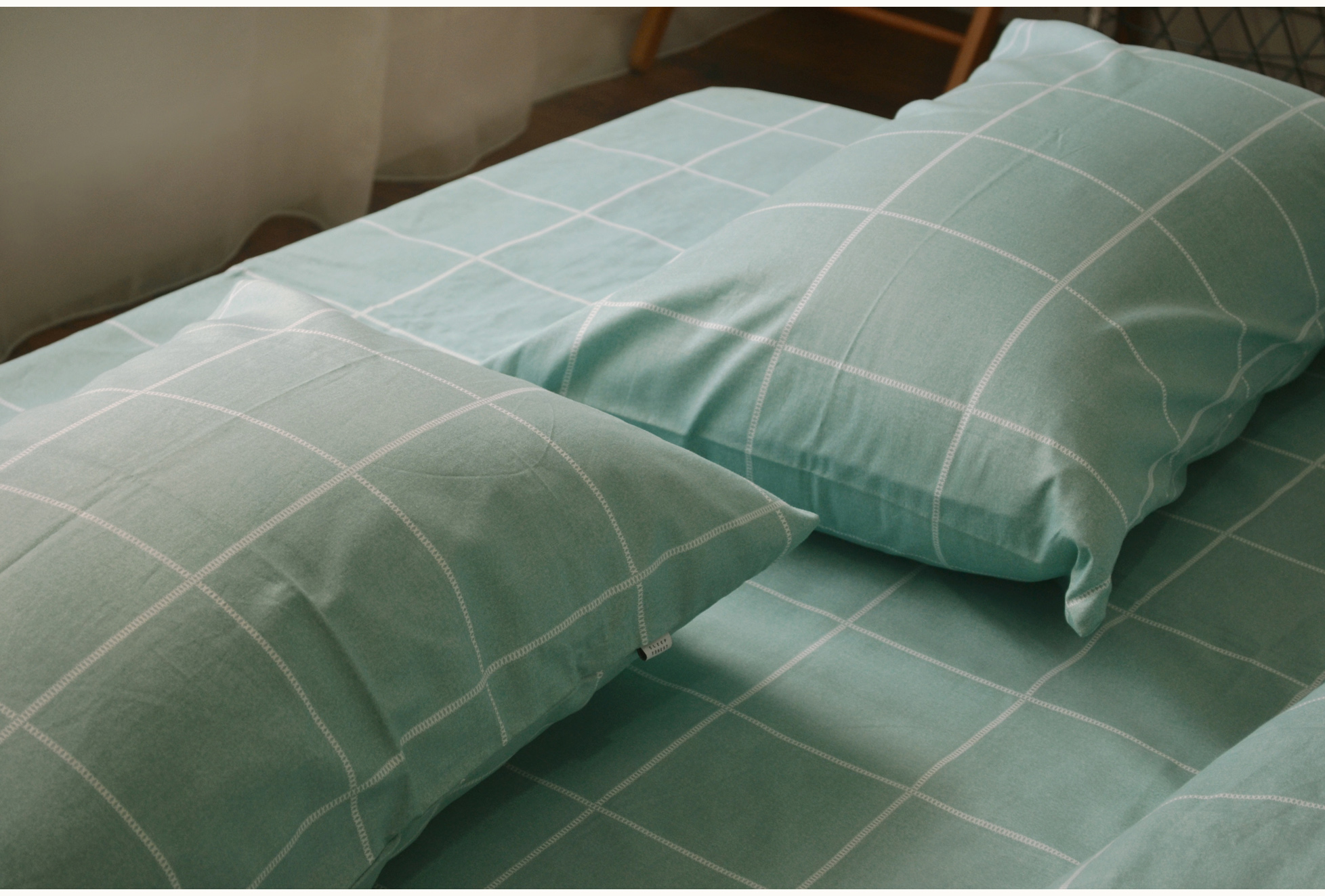 Ba mảnh bốn mảnh kẻ sọc cotton twill quilt cover quilt cover sheet pillowcase bông giường đơn đôi